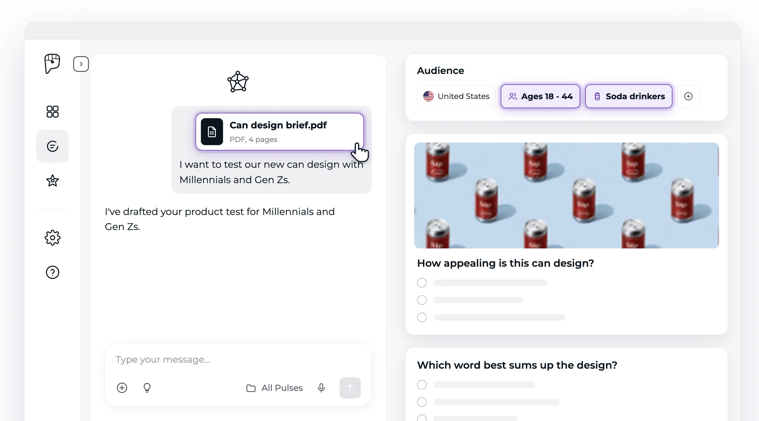 AI research co-pilot drafting an online survey from a can design brief